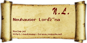 Neuhauser Loréna névjegykártya